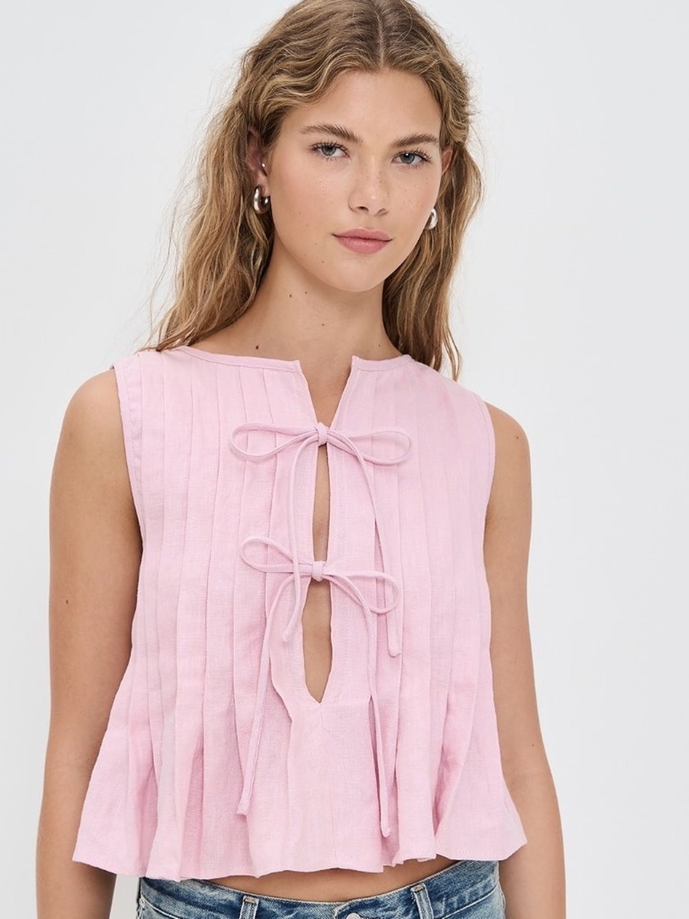 Like new VRG GIRL Valeria linen set. Musk/Blush Pink